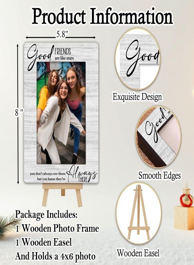 OXRUN Best Friends Picture Frame Gift, BFF Gifts Wooden Photo Frame with Easel, Display Photo Insert, 4x6 Picture Frame for Tabletop Display - A12 - Image 2